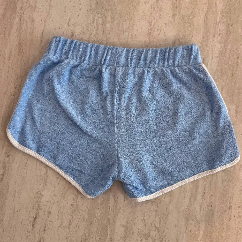 Shade Critters‎ Terry Cloth Shorts Blue White Trim Girls XL (14) New